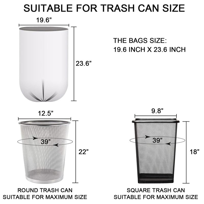 WADNGXM 6 Gallon Small Clear Office Trash Bags, Wastebasket Trash Can Liners, Garbage Bags for Restroom, Home Bins, 100 Counts - Image 2